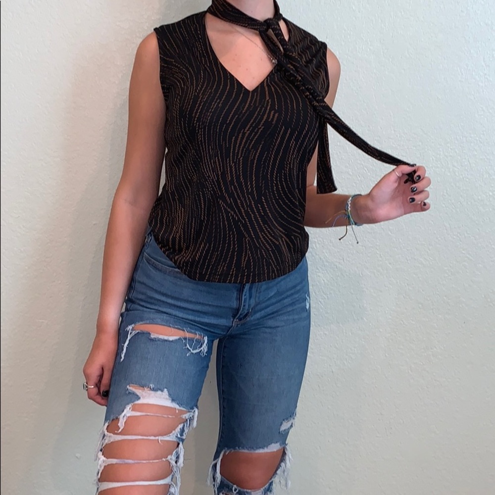 New York & Company Black and Brown Top